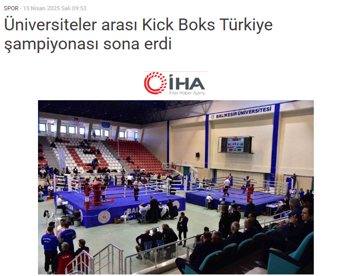 Üniversiteler arası Kick Boks Türkiye şampiyonası sona erdi.