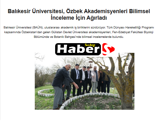 Balıkesir Üniversitesi, Özbek Akademisyenleri Bilimsel İnceleme İçin Ağırladı.