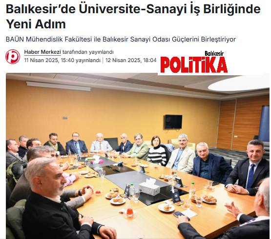 Balıkesir’de Üniversite-Sanayi İş Birliğinde Yeni Adım.