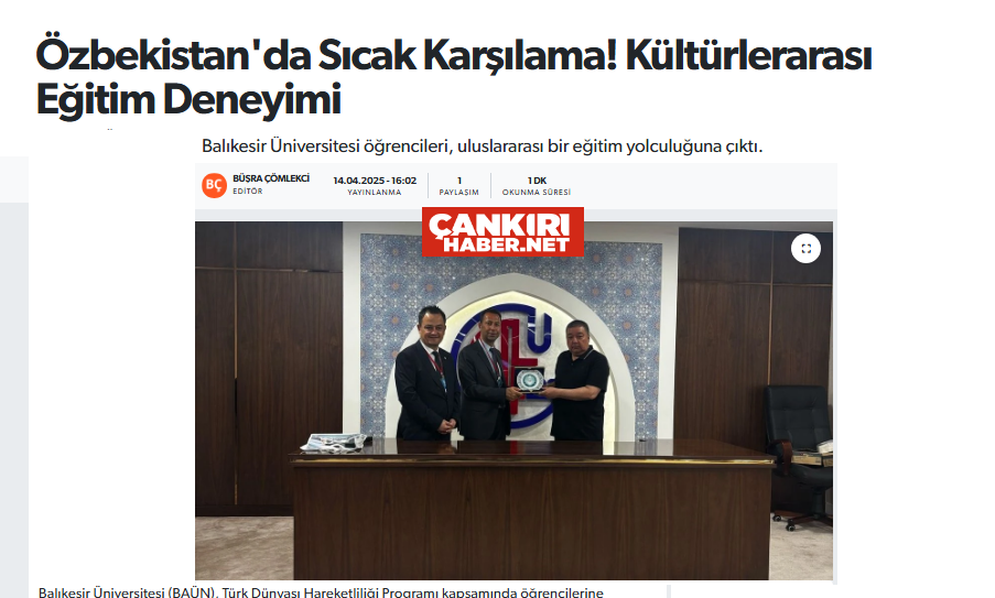 Özbekistan'da Sıcak Karşılama! Kültürlerarası Eğitim Deneyimi.