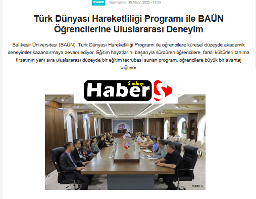 Türk Dünyası Hareketliliği Programı ile BAÜN Öğrencilerine Uluslararası Deneyim.