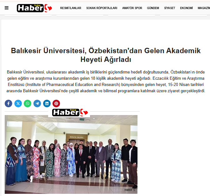 Balıkesir Üniversitesi, Özbekistan'dan Gelen Akademik Heyeti Ağırladı