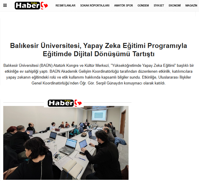 Balıkesir Üniversitesi, Yapay Zeka Eğitimi Programıyla Eğitimde Dijital Dönüşümü Tartıştı