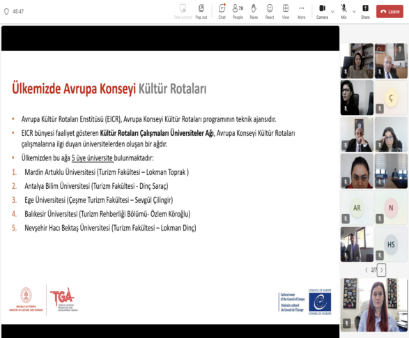 10.04.2025 Avrupa Konseyi Kültür Rotaları Online Toplantısı