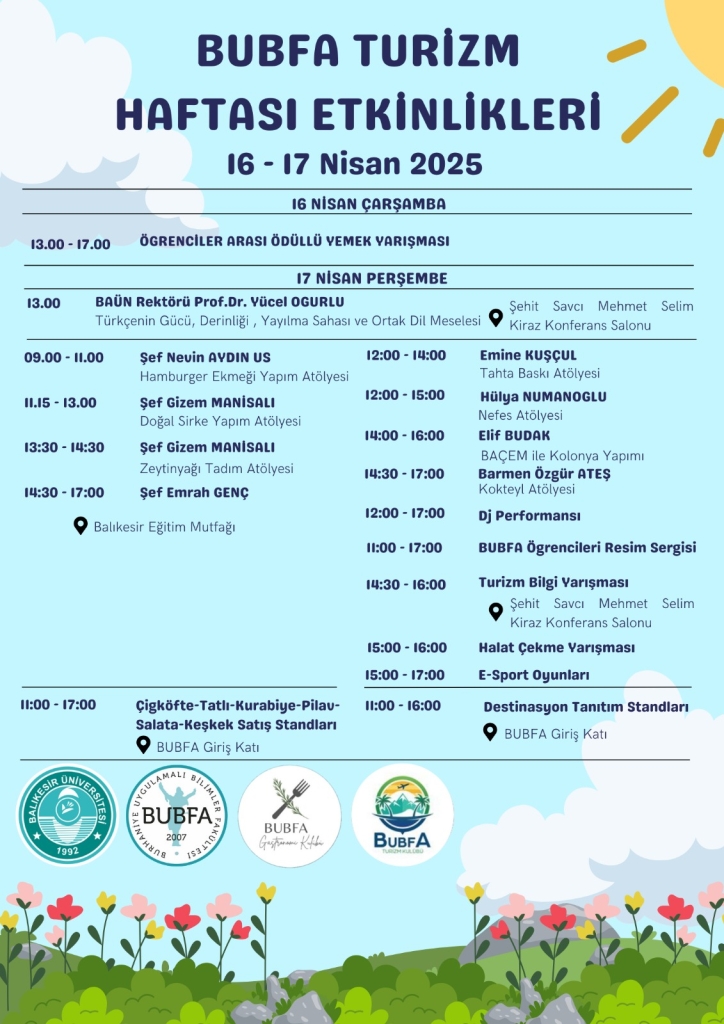 BUBFA Turizm Haftası 2025'e Hazır! 16-17 Nisan'da Kampüste Festival Havası Esecek 1