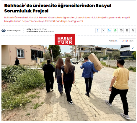 Balıkesir'de üniversite öğrencilerinden Sosyal Sorumluluk Projesi. 1