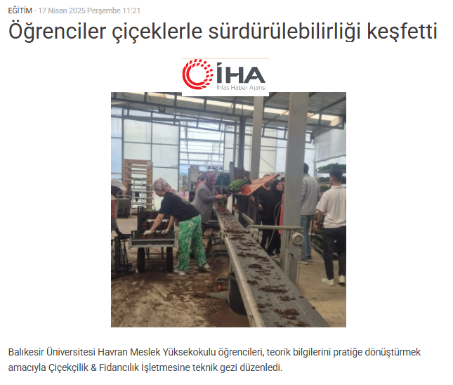 Öğrenciler çiçeklerle sürdürülebilirliği keşfetti. 1