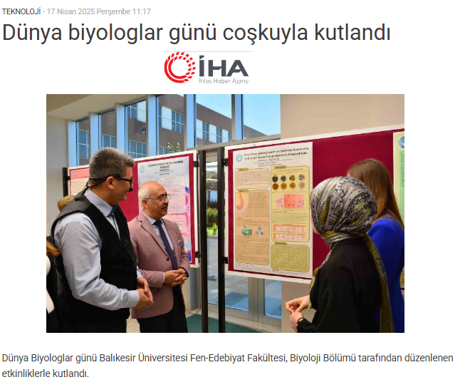 Dünya biyologlar günü coşkuyla kutlandı.