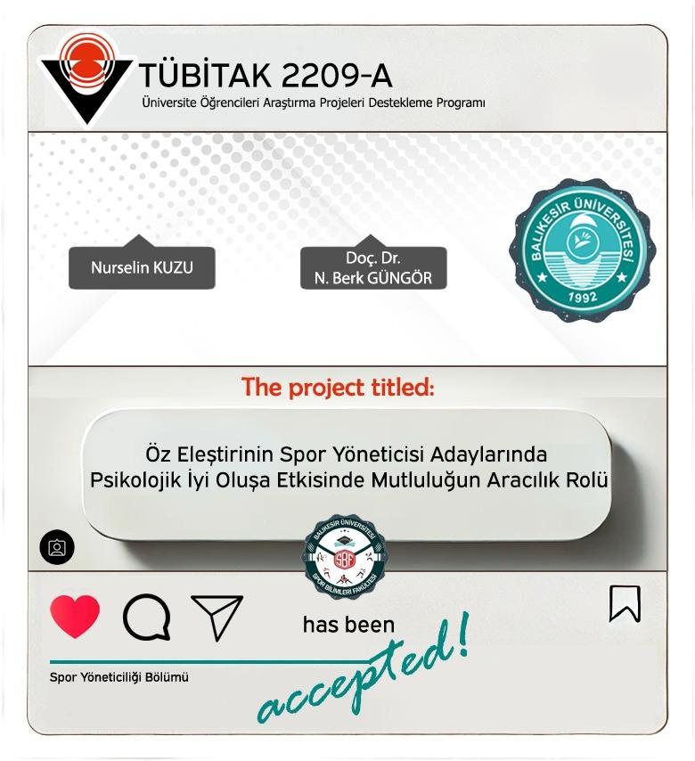 Spor Yöneticiliği Bölümü Öğrencilerinin TÜBİTAK Başarısı 10