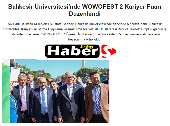Balıkesir Üniversitesi'nde WOWOFEST 2 Kariyer Fuarı Düzenlendi. 1