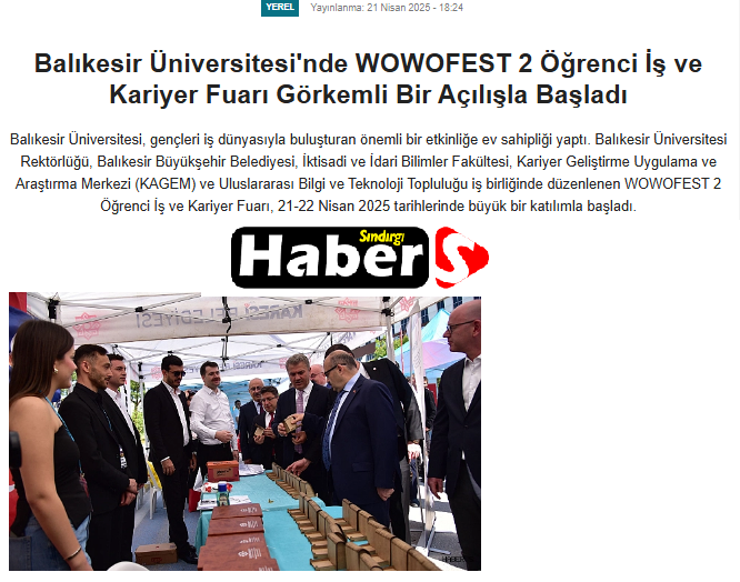 Balıkesir Üniversitesi'nde WOWOFEST 2 Öğrenci İş ve Kariyer Fuarı Görkemli Bir Açılışla Başladı. 1