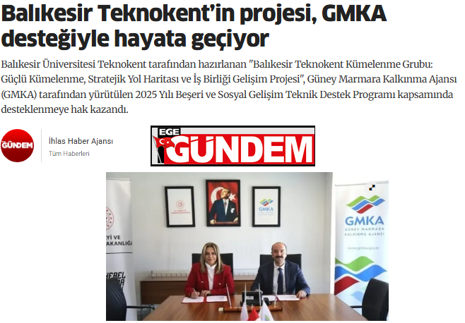 Balıkesir Teknokent’in projesi, GMKA desteğiyle hayata geçiyor.