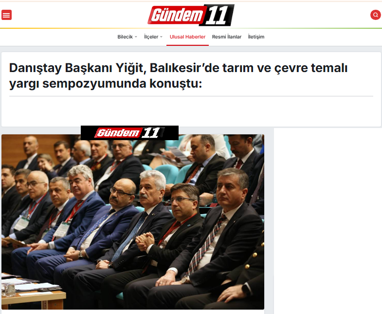 Danıştay Başkanı Yiğit, Balıkesir’de tarım ve çevre temalı yargı sempozyumunda konuştu