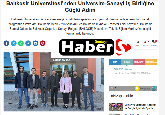 Balıkesir Üniversitesi'nden Üniversite-Sanayi İş Birliğine Güçlü Adım