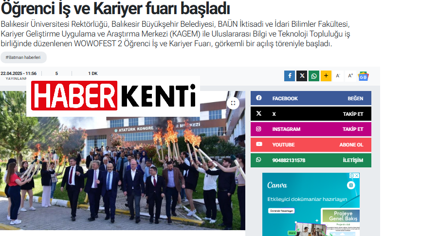 Öğrenci İş ve Kariyer fuarı başladı
