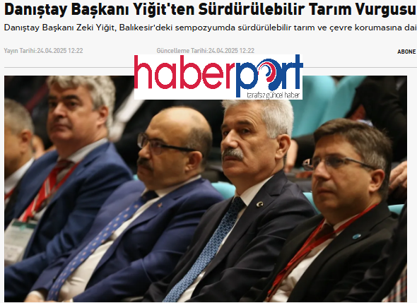 Danıştay Başkanı Yiğit'ten Sürdürülebilir Tarım Vurgusu