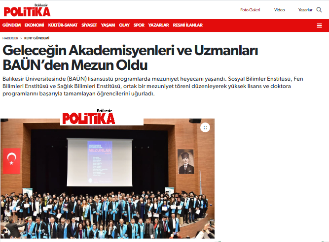 Geleceğin Akademisyenleri ve Uzmanları BAÜN’den Mezun Oldu
