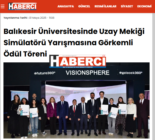 Balıkesir Üniversitesinde Uzay Mekiği Simülatörü Yarışmasına Görkemli Ödül Töreni