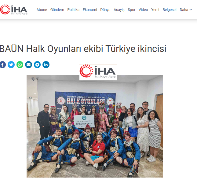 BAÜN Halk Oyunları ekibi Türkiye ikincisi