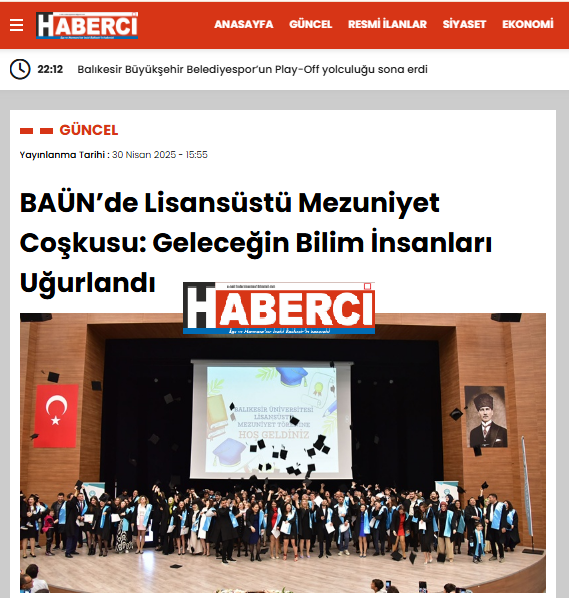 BAÜN’de Lisansüstü Mezuniyet Coşkusu: Geleceğin Bilim İnsanları Uğurlandı