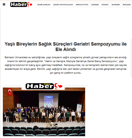 Yaşlı Bireylerin Sağlık Süreçleri Geriatri Sempozyumu ile Ele Alındı