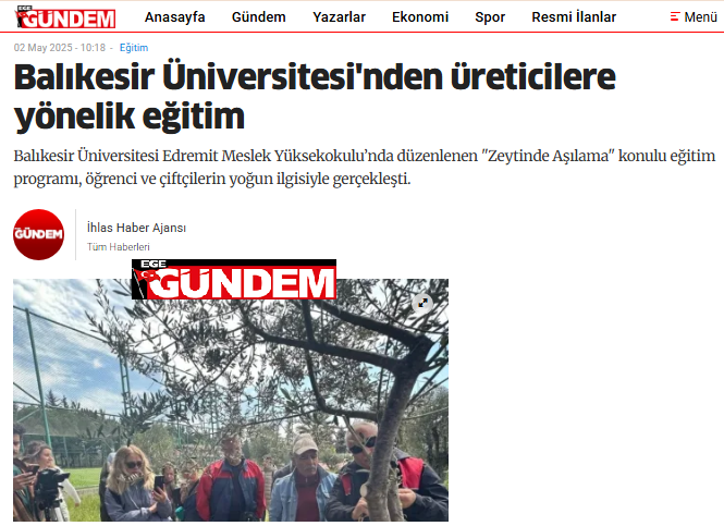 Balıkesir Üniversitesi'nden üreticilere yönelik eğitim