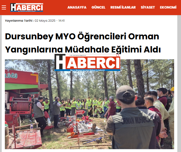 Dursunbey MYO Öğrencileri Orman Yangınlarına Müdahale Eğitimi Aldı