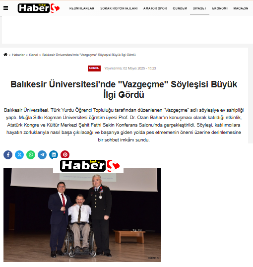 Balıkesir Üniversitesi'nde "Vazgeçme" Söyleşisi Büyük İlgi Gördü