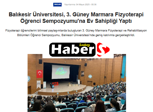 Balıkesir Üniversitesi, 3. Güney Marmara Fizyoterapi Öğrenci Sempozyumu'na Ev Sahipliği Yaptı.