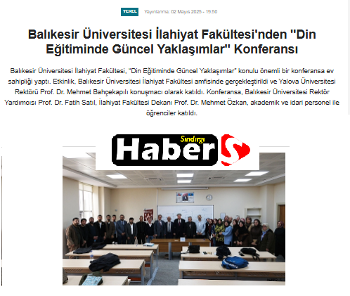Balıkesir Üniversitesi İlahiyat Fakültesi'nden "Din Eğitiminde Güncel Yaklaşımlar" Konferansı.