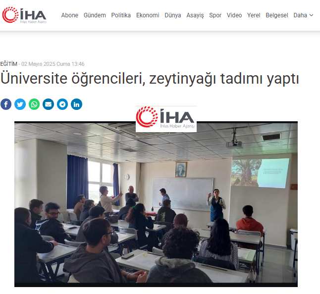 Üniversite öğrencileri, zeytinyağı tadımı yaptı.