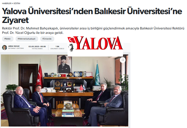Yalova Üniversitesi’nden Balıkesir Üniversitesi’ne Ziyaret.