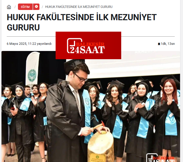 HUKUK FAKÜLTESİNDE İLK MEZUNİYET GURURU. 1