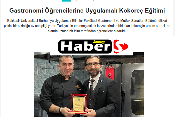 Gastronomi Öğrencilerine Uygulamalı Kokoreç Eğitimi.