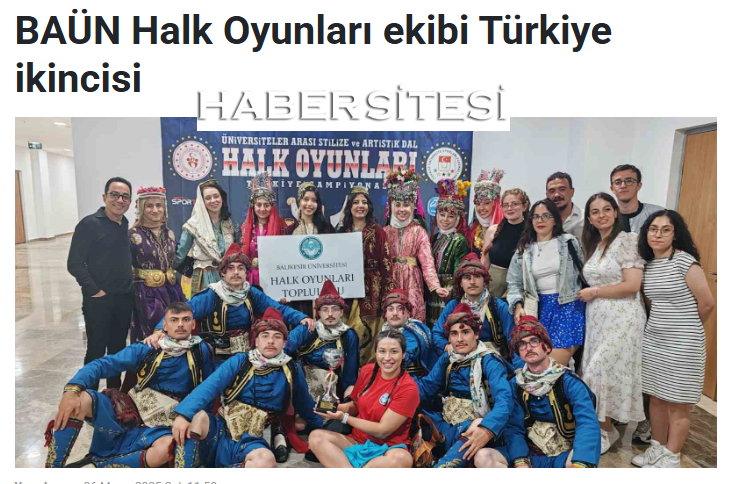 BAÜN Halk Oyunları ekibi Türkiye ikincisi.