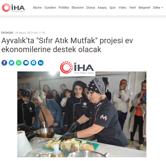 Ayvalık’ta "Sıfır Atık Mutfak" projesi ev ekonomilerine destek olacak