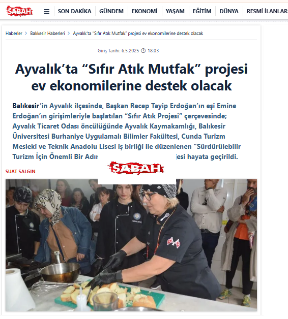 Ayvalık’ta “Sıfır Atık Mutfak” projesi ev ekonomilerine destek olacak