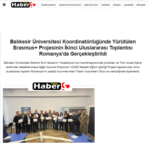 Balıkesir Üniversitesi Koordinatörlüğünde Yürütülen Erasmus+ Projesinin İkinci Uluslararası Toplantısı Romanya'da Gerçekleştirildi