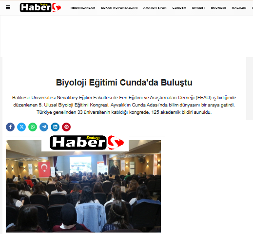 Biyoloji Eğitimi Cunda'da Buluştu