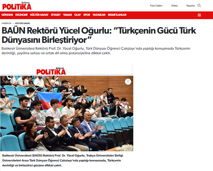 BAÜN Rektörü Yücel Oğurlu: “Türkçenin Gücü Türk Dünyasını Birleştiriyor”