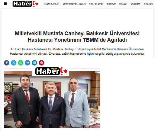 Milletvekili Mustafa Canbey, Balıkesir Üniversitesi Hastanesi Yönetimini TBMM'de Ağırladı