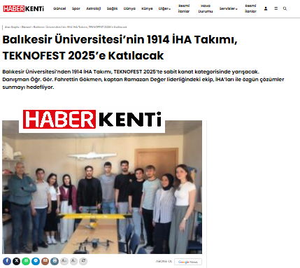 Balıkesir Üniversitesi’nin 1914 İHA Takımı, TEKNOFEST 2025’e Katılacak