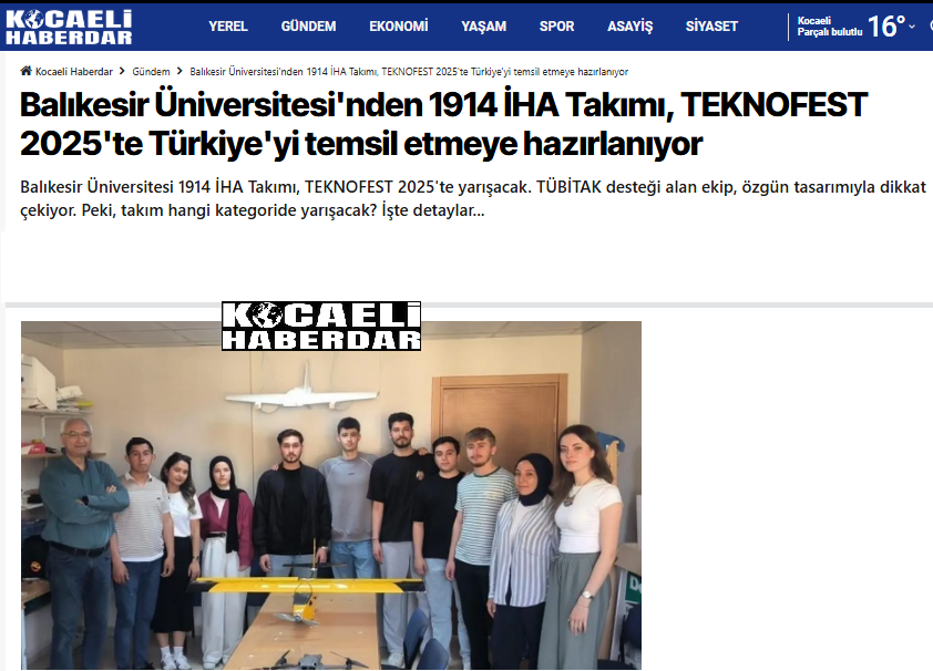 Balıkesir Üniversitesi'nden 1914 İHA Takımı, TEKNOFEST 2025'te Türkiye'yi temsil etmeye hazırlanıyor