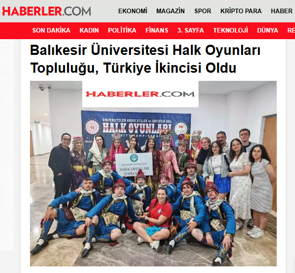  Balıkesir Üniversitesi Halk Oyunları Topluluğu, Türkiye İkincisi Oldu