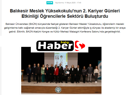 Balıkesir Meslek Yüksekokulu'nun 2. Kariyer Günleri Etkinliği Öğrencilerle Sektörü Buluşturdu. 1
