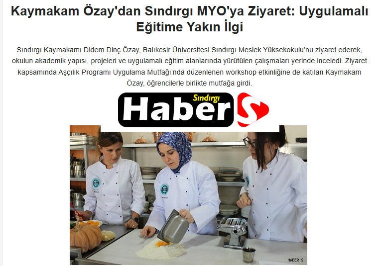 Kaymakam Özay'dan Sındırgı MYO'ya Ziyaret: Uygulamalı Eğitime Yakın İlgi.