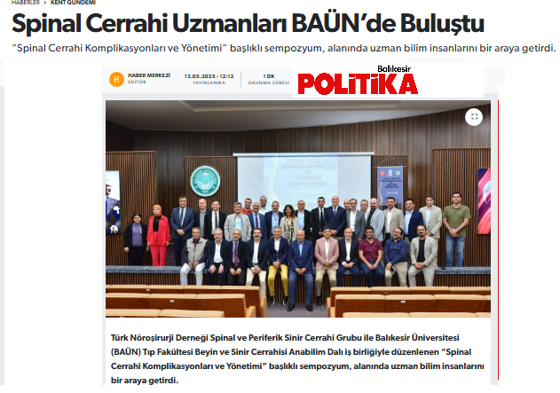 Spinal Cerrahi Uzmanları BAÜN’de Buluştu.