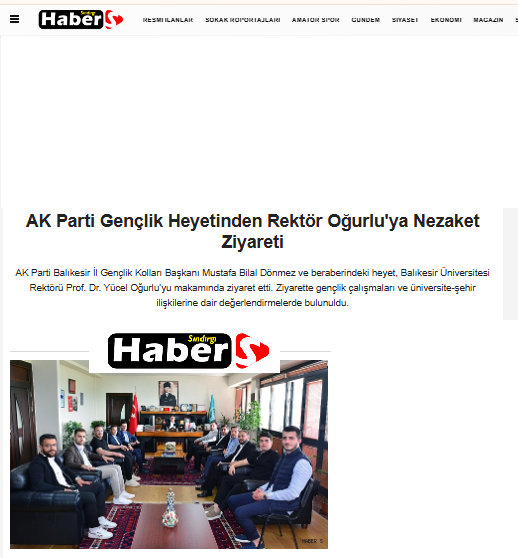 AK Parti Gençlik Heyetinden Rektör Oğurlu'ya Nezaket Ziyareti