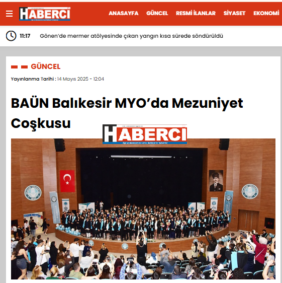 BAÜN Balıkesir MYO’da Mezuniyet Coşkusu