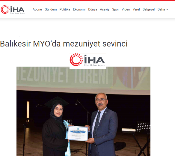 Balıkesir MYO’da mezuniyet sevinci